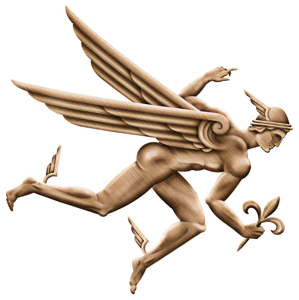 The copper Hermès figure that tops every Saint Cloud bottle